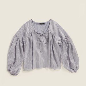 NWT On Twelfth Tie Neck Long Puff Sleeve Blouse
